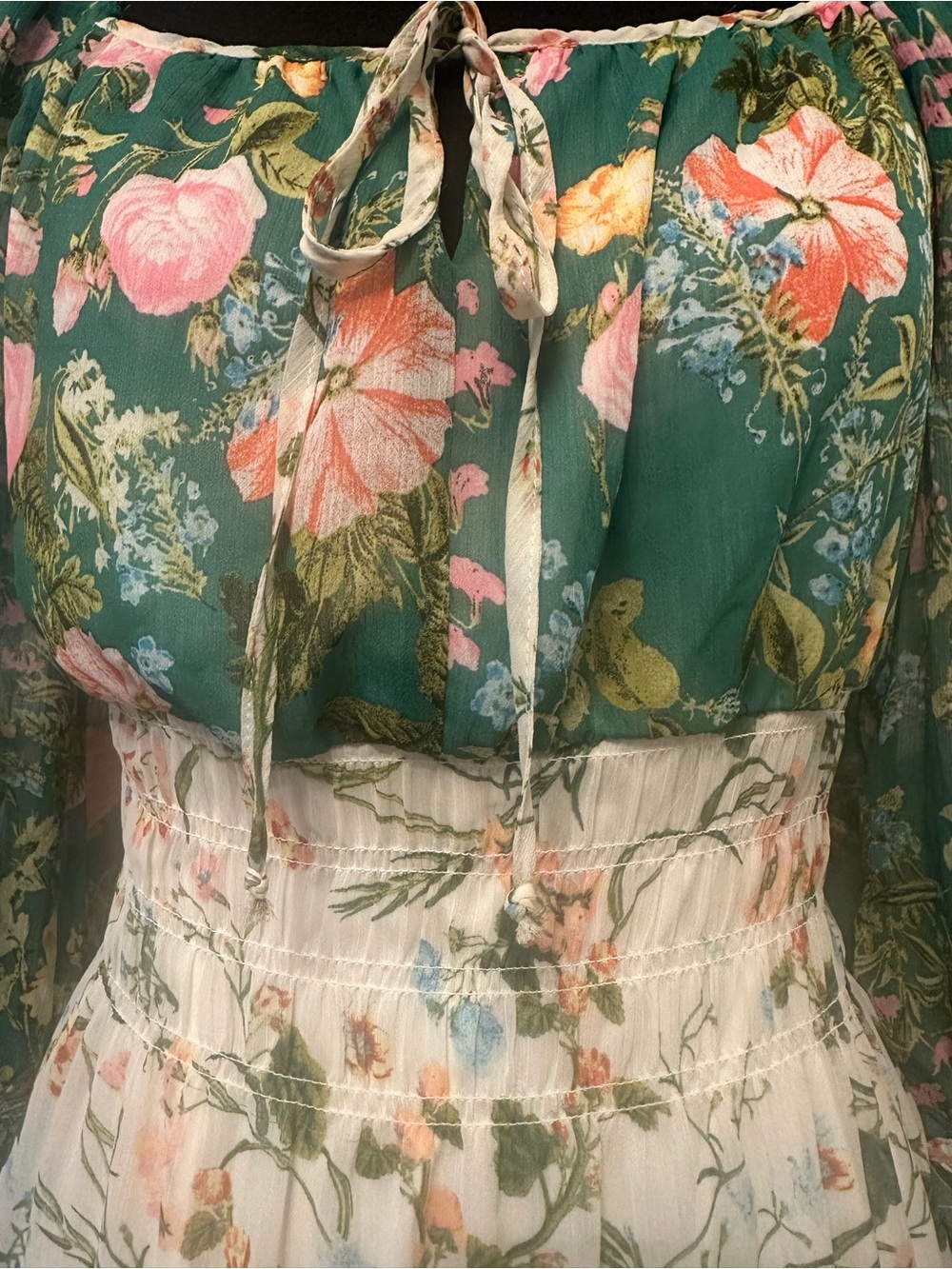 Fig & Flower Floral Cottagecore Peasant Midi Dress Women’s Medium NWOT Boho - Picture 6 of 14